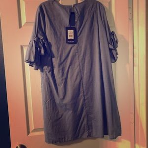 Blue linen dress